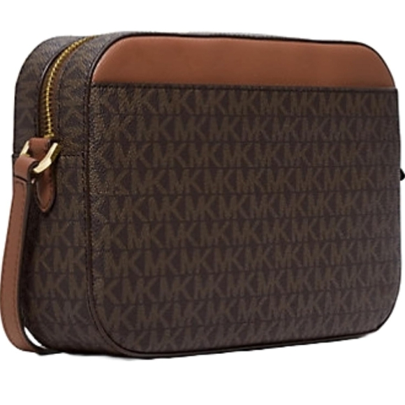 Michael Kors Brown and Tan Crossbody Bag with Gold Chain - Picture 3 of 7